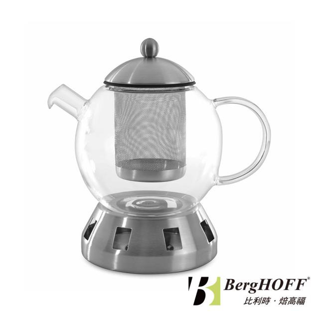 絕版出清【BergHOFF 焙高福】Essentials茶壺1.3L(不鏽鋼濾茶網+加熱底座)