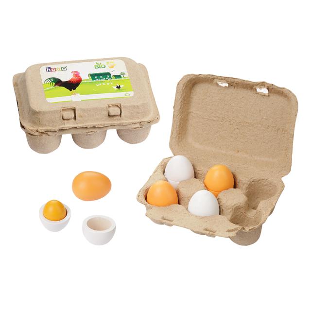 【howa德國木製玩具】蛋蛋的力量｜6入木製雞蛋盒