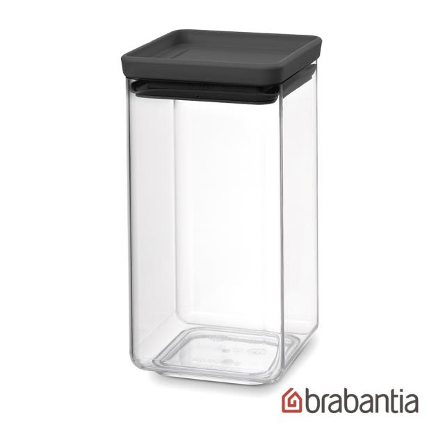 【Brabantia】方型食物儲存罐1.6L-深灰