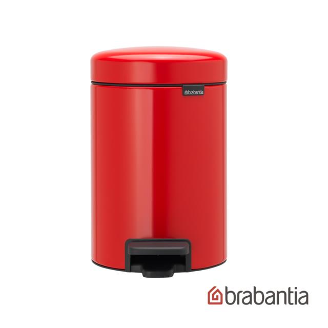 【Brabantia】NEWICON腳踏式時尚環保垃圾桶 熱情紅-3L