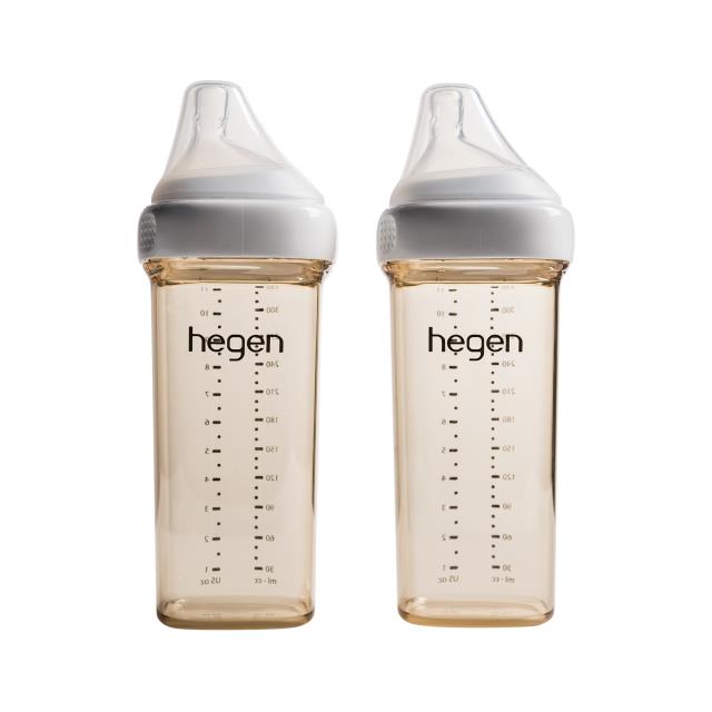 【hegen】金色奇蹟PPSU多功能方圓型寬口奶瓶 330ml 雙瓶組