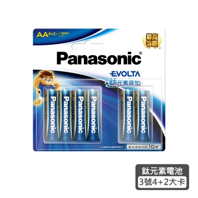 PANASONIC 鈦元素鹼性電池 3 號 4+2 大卡