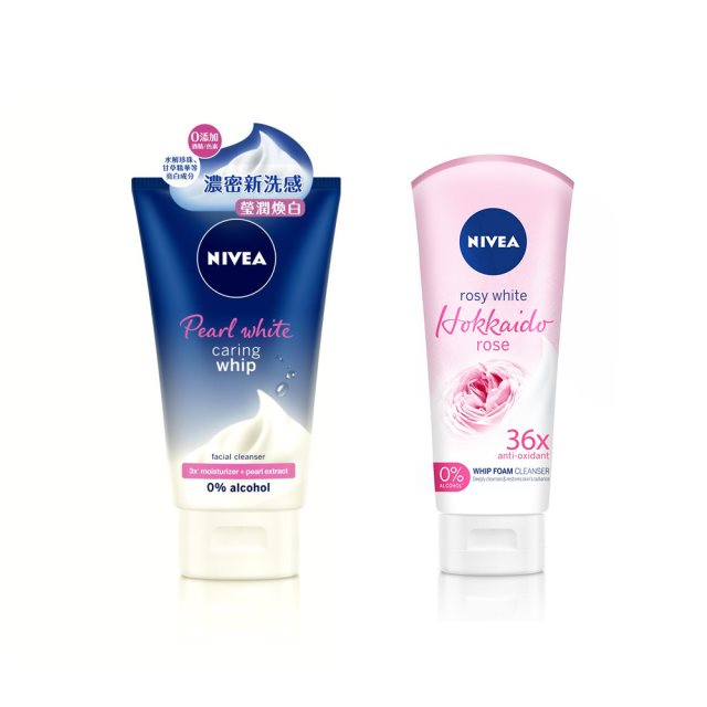 【妮維雅 NIVEA】泡沫珍珠+玫瑰淨白潔面乳 2入組