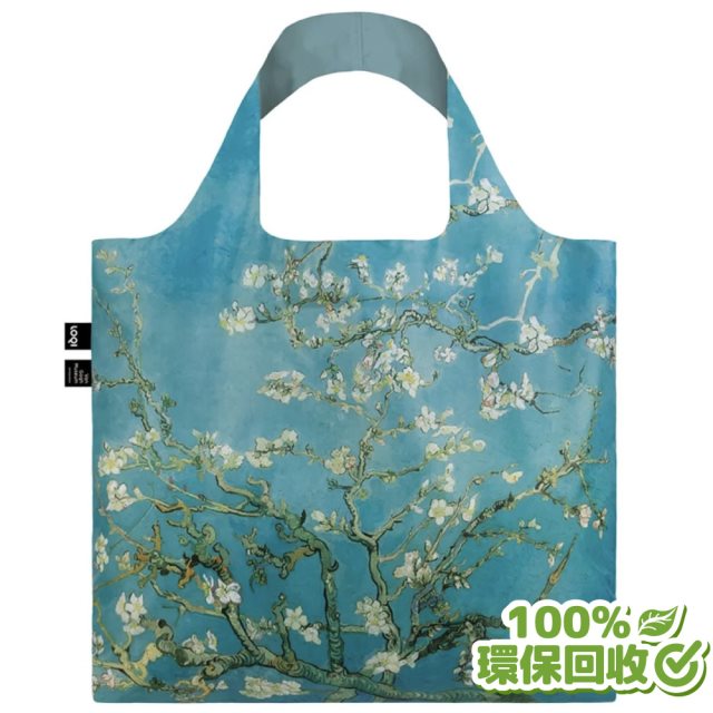 LOQI x 梵谷Van Gogh（杏花盛開）環保購物袋春捲包（無扣帶、無暗袋）回收材質