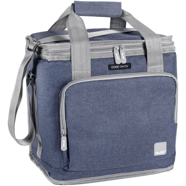 【ibili】肩背保冷袋(灰藍15L) | 保溫袋 保冰袋 野餐包 野餐袋 便當袋