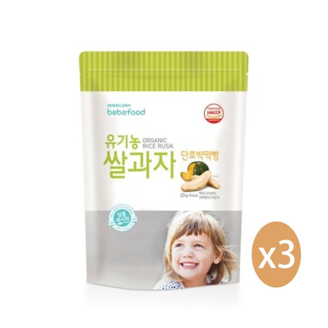【韓國bebefood】寶寶福德 米餅-南瓜 3入組