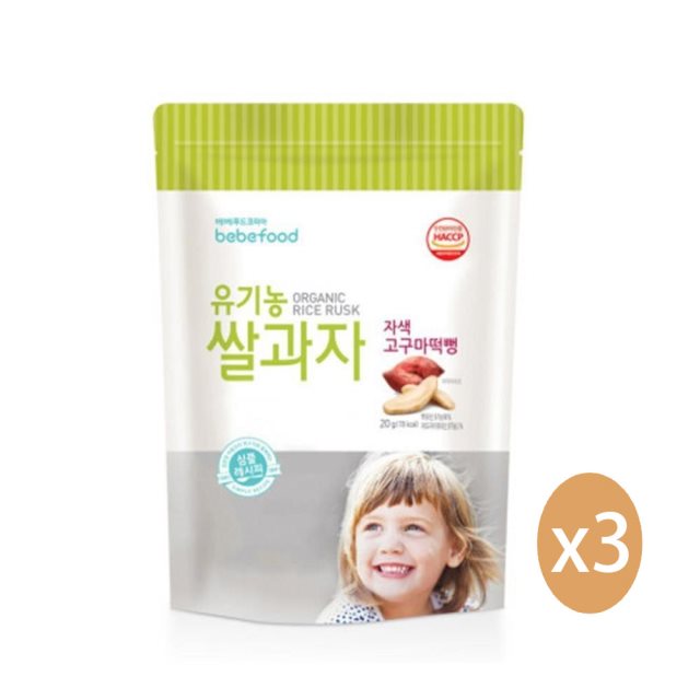 【韓國bebefood】寶寶福德 米餅-紅薯 3入組