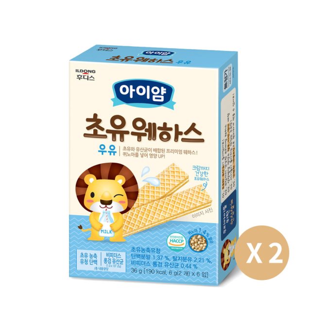 【韓國ILDONG FOODIS】日東 藜麥威化餅-初乳牛奶 2入組