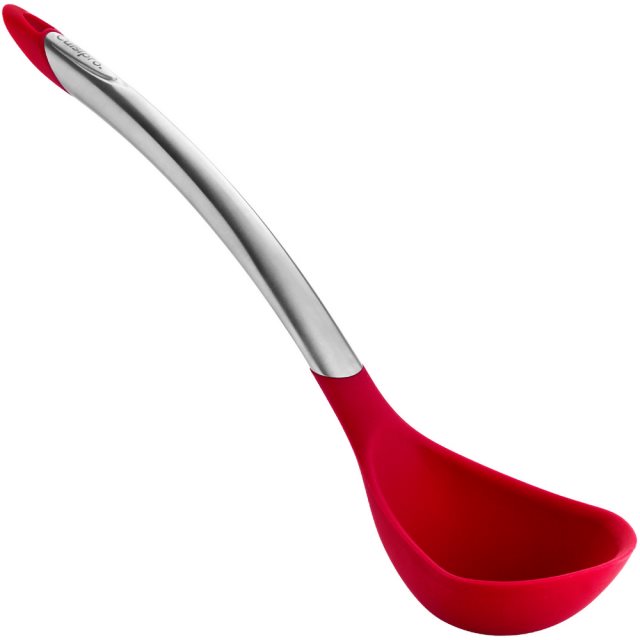【CUISIPRO】鋼柄矽膠湯杓(紅31cm) | 料理匙 攪拌杓 攪拌勺 湯匙