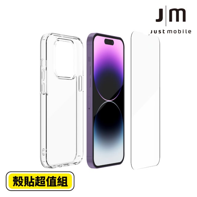 【Just Mobile】TENC™ Air 國王新衣防摔氣墊殼貼組- iPhone 14 Pro Max