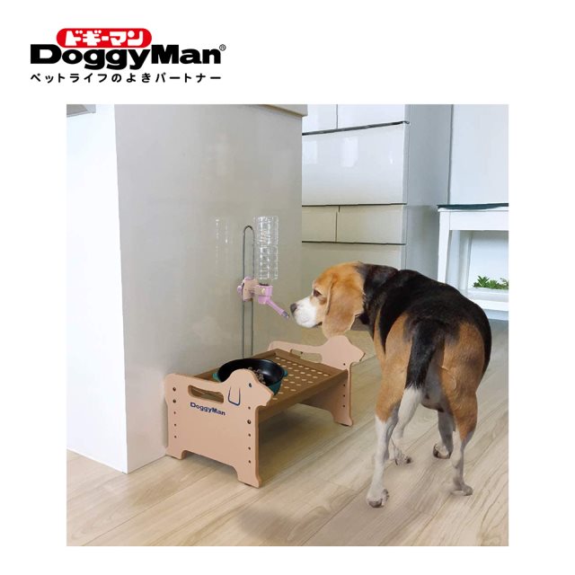 日本寵物品牌【DoggyMan多格漫】犬用可拆洗4段調整餐桌飲水器套組-M｜寵物專屬