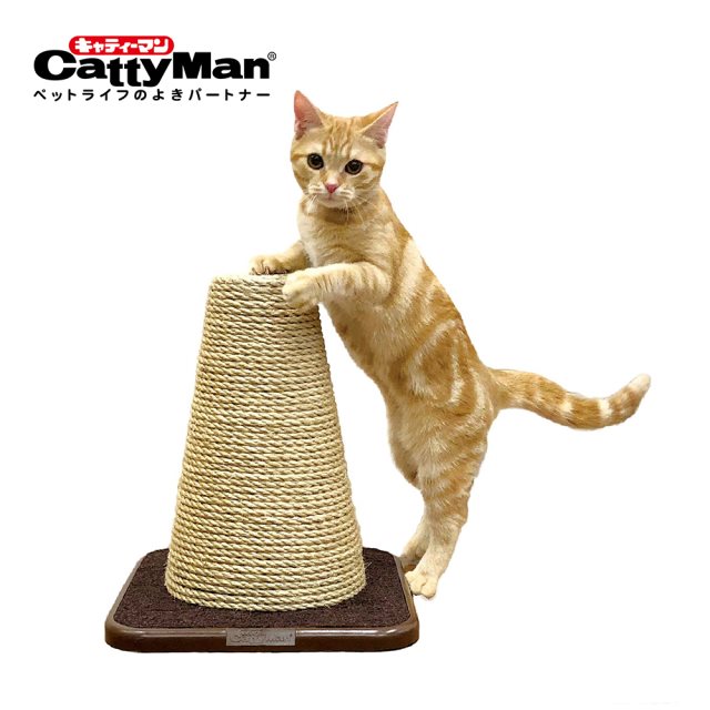 日本寵物品牌【DoggyMan多格漫】貓抓抓遊戲麻繩三角錐｜寵物專屬