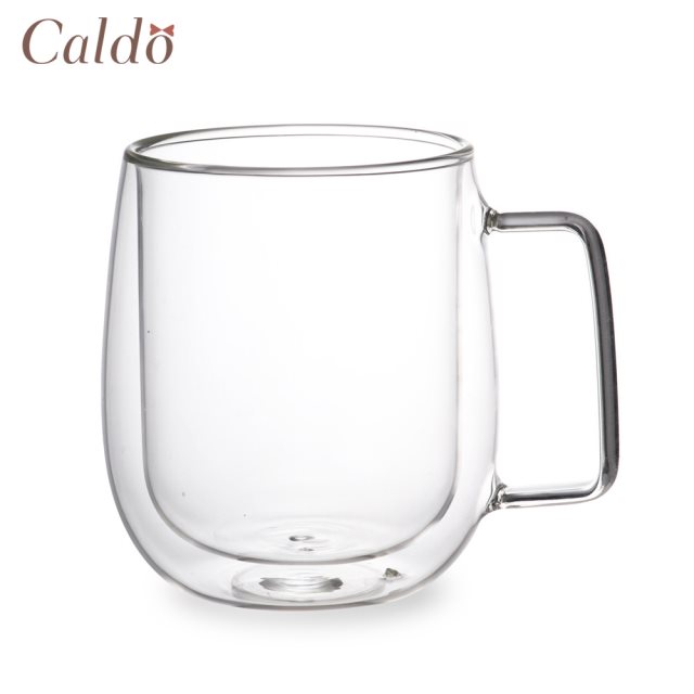 【Caldo卡朵生活】慢活雙層隔熱有柄玻璃杯 400ml