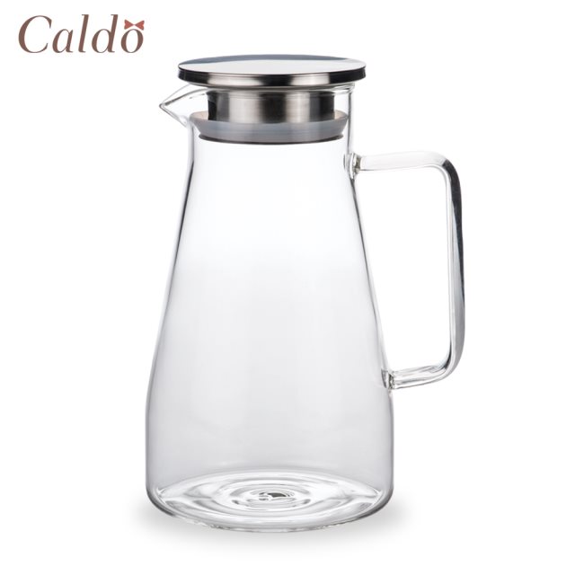 【Caldo卡朵生活】錐形不鏽鋼蓋耐冷熱玻璃水壺 1.5L