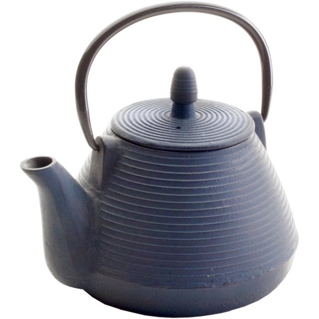 【ibili】Java鑄鐵濾茶壺(橫紋藍1L)