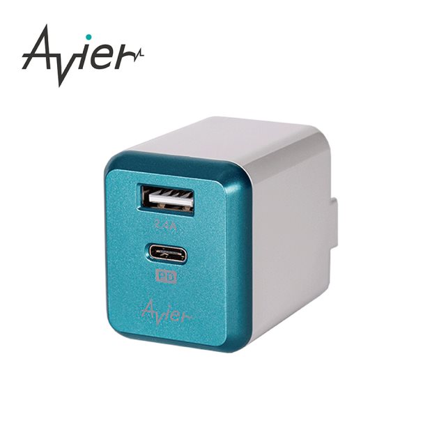 【Avier】COLOR MIX PD3.0+2.4A USB 電源供應器 / 墨青 [北都]