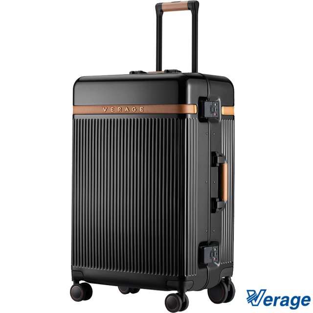 【Verage 維麗杰】25吋英式復古系列行李箱(墨夜黑)