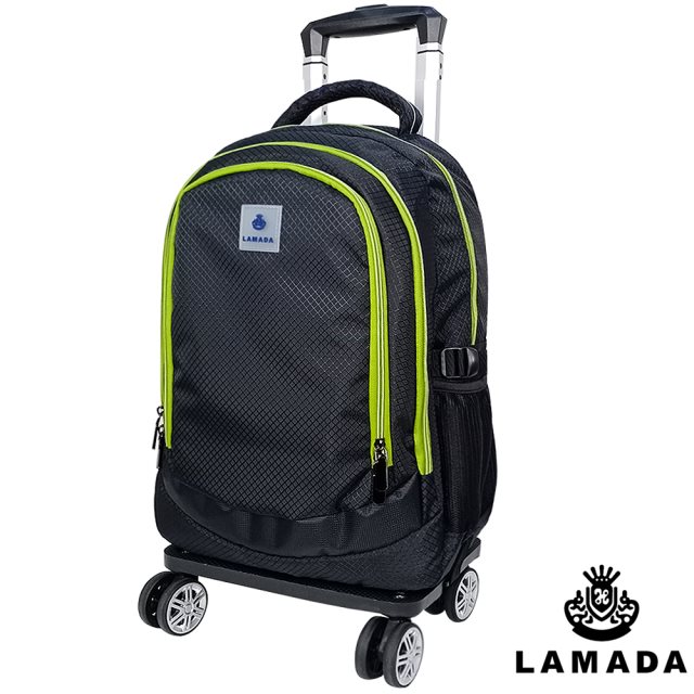 【Lamada 藍盾】 加大款21吋可拆式拉桿後背包(綠)