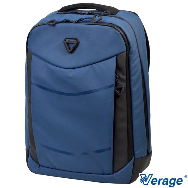 【Verage 維麗杰】RFID防盜時尚雙層後背包(藍)