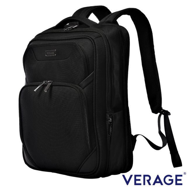 【Verage 維麗杰】經典商務系列電腦後背包 (黑)