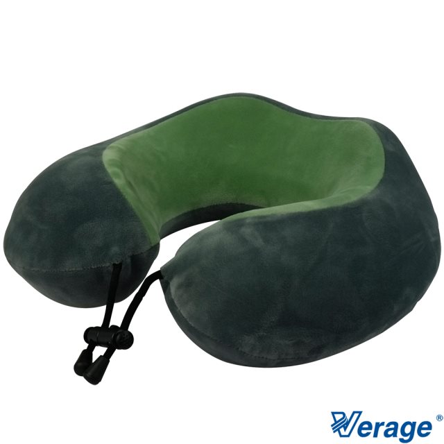 【Verage 維麗杰】雙色質感記憶按摩頸枕 (綠/灰)