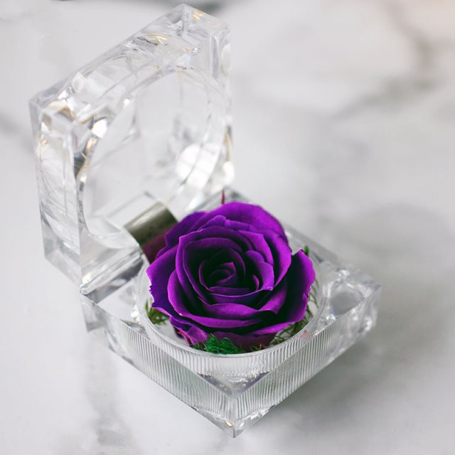 【NY Flower 紐約花藝 】SAY YES 永生恆星戒盒永生花 - SOHO紫
