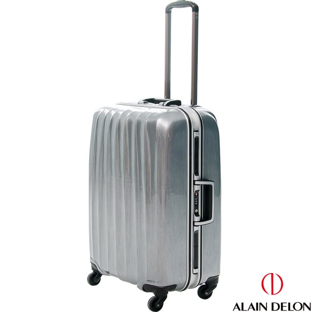 【ALAIN DELON 亞蘭德倫】 25吋 貴族拉絲鋁框行李箱(灰)