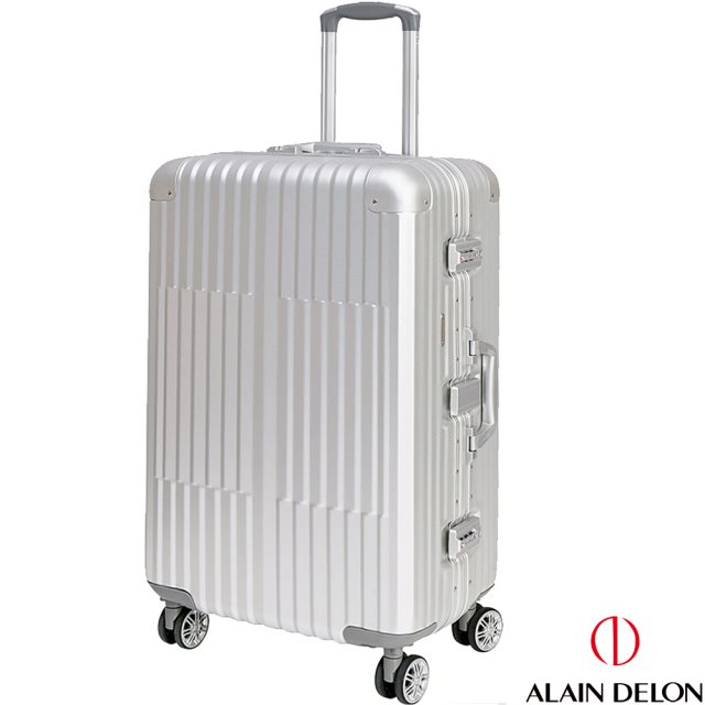 【ALAIN DELON 亞蘭德倫】25吋 絕代風華系列全鋁旅行箱(銀)
