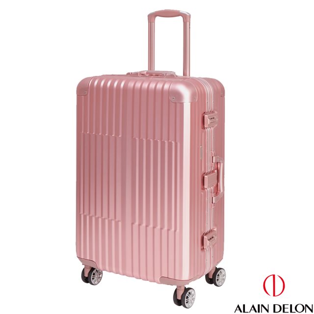 【ALAIN DELON 亞蘭德倫】25吋 絕代風華系列全鋁旅行箱(粉紅)