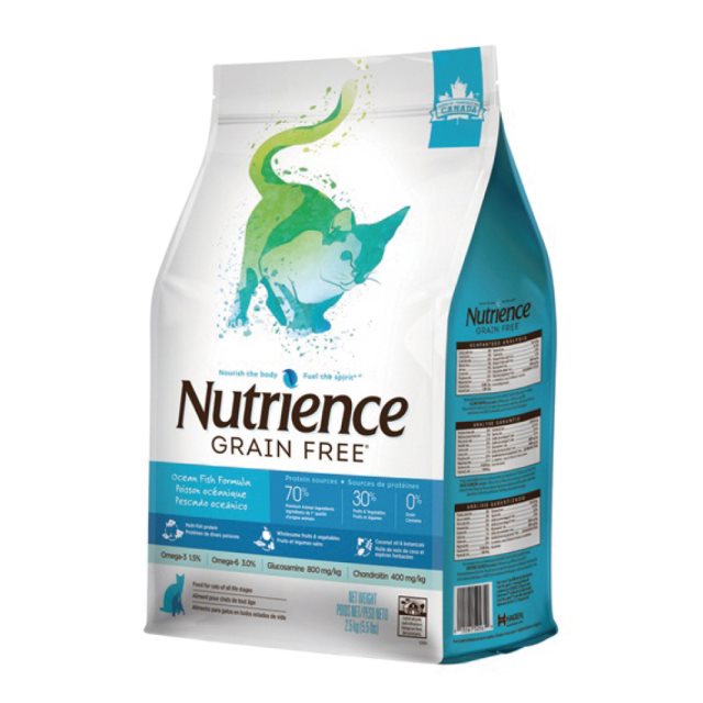 【Nutrience 紐崔斯】GRAIN FREE無穀養生貓-六種魚口味 -2.5kg