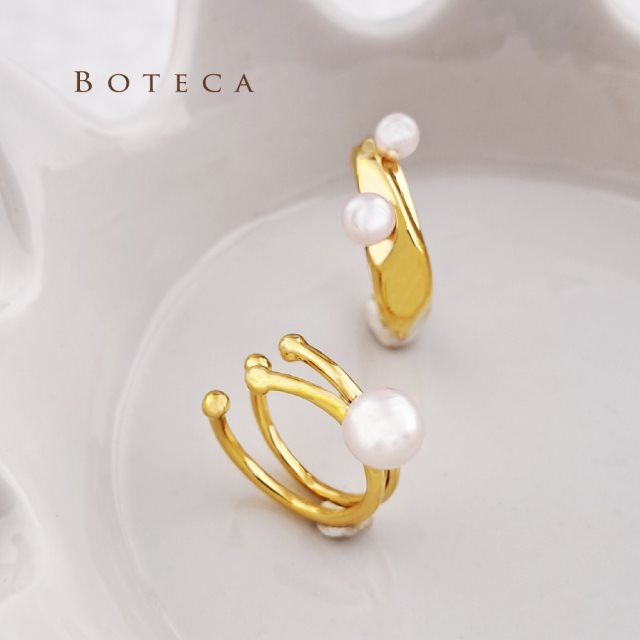 【BOTECA珠寶飾品】輕輕珍珠(單顆、雙顆，二選一)｜純銀耳骨夾｜配件精品
