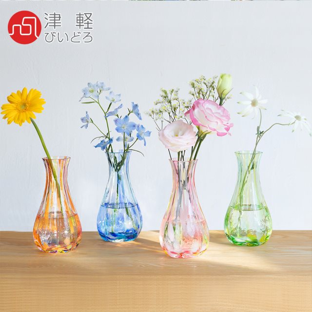 【ADERIA】日本製津輕系列花彩玻璃花瓶-共4款