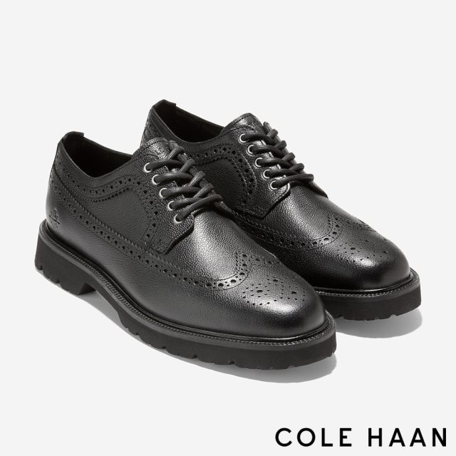 【COLE HAAN】美國經典長翼雕花牛津鞋-男鞋 (純黑)