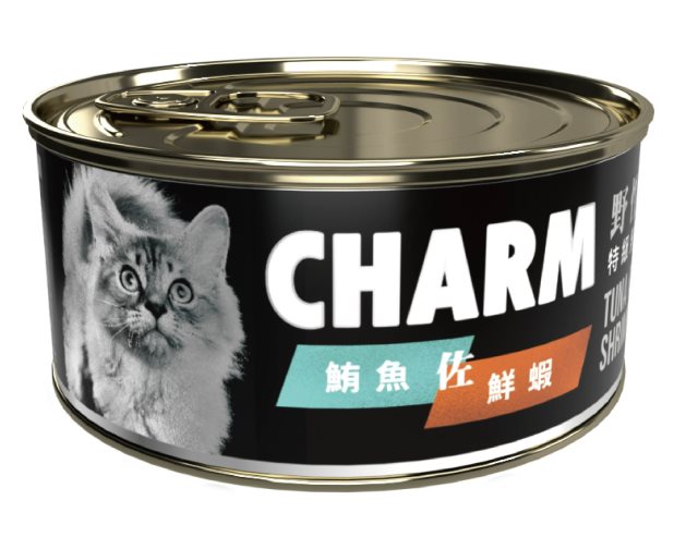 【CHARM 野性魅力】鮪魚佐鮮蝦貓罐80g(高都)