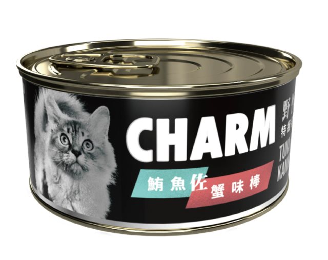 【CHARM 野性魅力】鮪魚佐蟹味棒貓罐80g(高都)