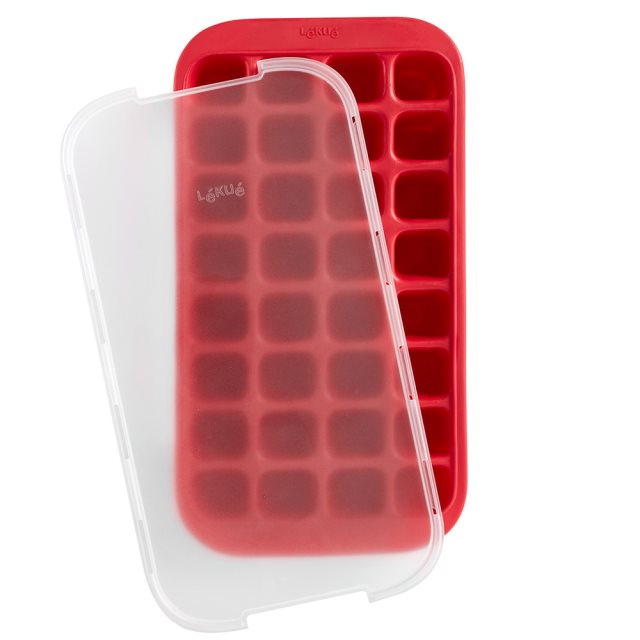 【LEKUE】32格好收納方塊製冰盒(胭紅)