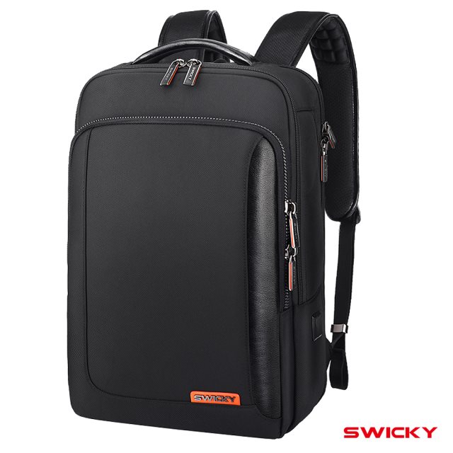 【SWICKY】立體輕量潮流電腦後背包(黑)