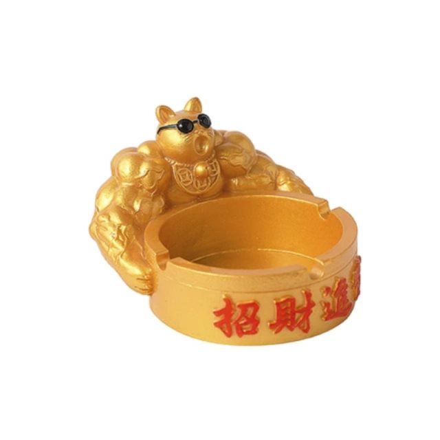 【保庇BOBEE】 中國工藝麒麟臂壯闊招財貓煙灰缸 招財煙灰缸