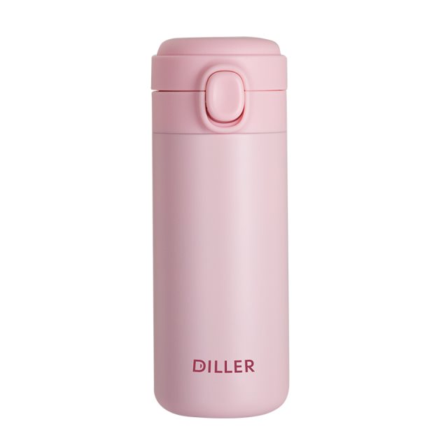 【Diller】316不鏽鋼 君享時尚保溫杯 350ml -粉色