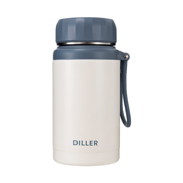 【Diller】 304不鏽鋼悅動大容量戶外露營保溫杯1000ml -白色