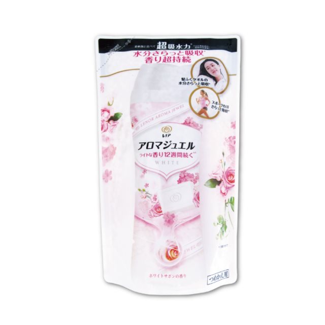 【日本P&G蘭諾】Aroma Jewel衣物芳香顆粒香香豆補充包 415ml/袋 清新皂香(白粉袋)