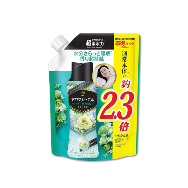 【日本P&G蘭諾】Aroma Jewel芳香顆粒香香豆大容量補充包1080ml/袋 翡翠綠彩(綠袋)