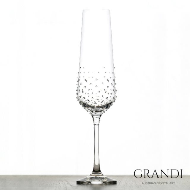 下單再享12%無上限回饋【GRANDI】仙女座無鉛水晶香檳杯200ml(2入組)