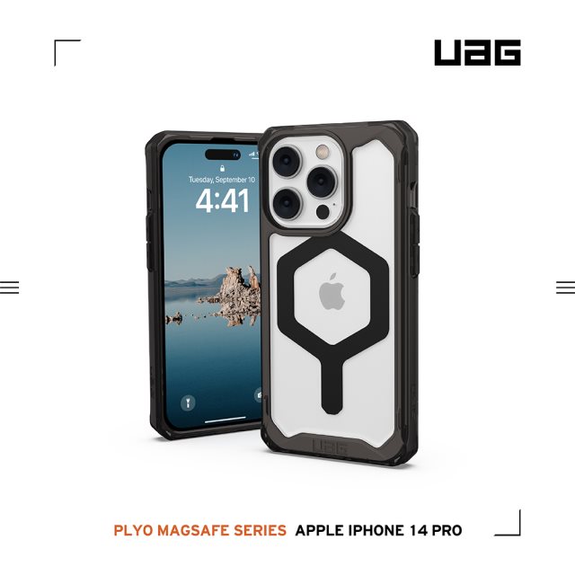 UAG iPhone 14 Pro 磁吸式耐衝擊保護殼-全透黑 [北都]