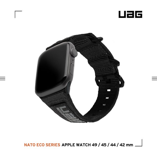 UAG Apple Watch 42/44/45/49mm Nato尼龍錶帶-極黑 [北都]
