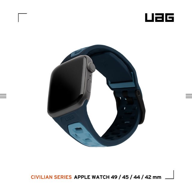 UAG Apple Watch 42/44/45/49mm 簡約運動錶帶-藍 [北都]