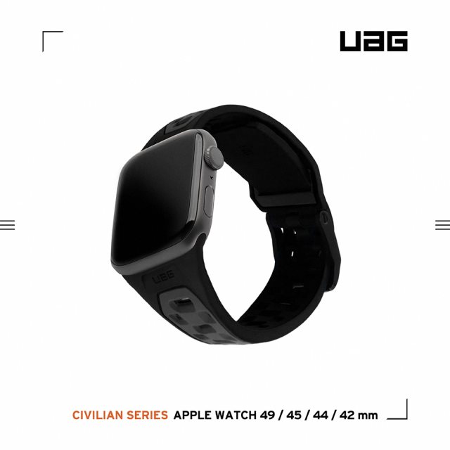 UAG Apple Watch 42/44/45/49mm 簡約運動錶帶-黑 [北都]