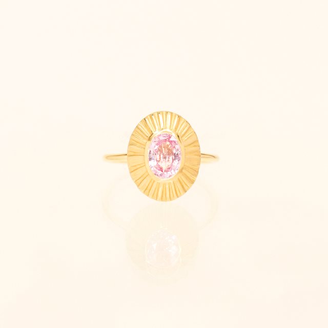 【Kohn Trading Co.】盛開之地 NIKITA 斯里蘭卡粉紅藍寶石黃金戒指