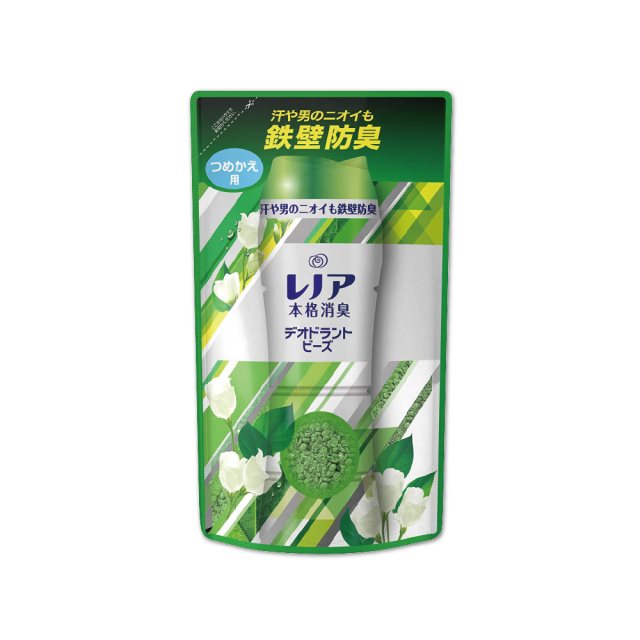 【日本P&G蘭諾】本格消臭衣物芳香顆粒香香豆455ml/袋(滾筒式或直立式皆適用)－綠霧除臭(綠袋)