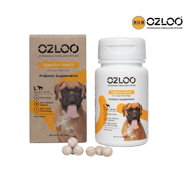 【OZLOO奧茲羅】消化系統保健 大型犬 60顆 兩個月份量